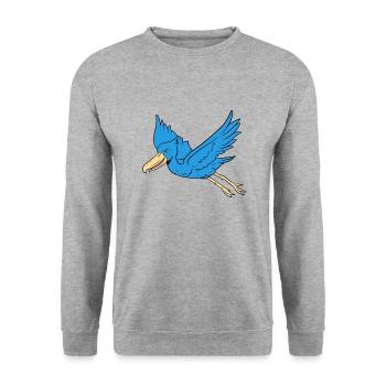 Schuhschnabel Vogel Ornithologe Wald I Geschenk - Unisex Pullover - Weißgrau meliert - Vorne - Alina (178cm) & Michal (187cm)