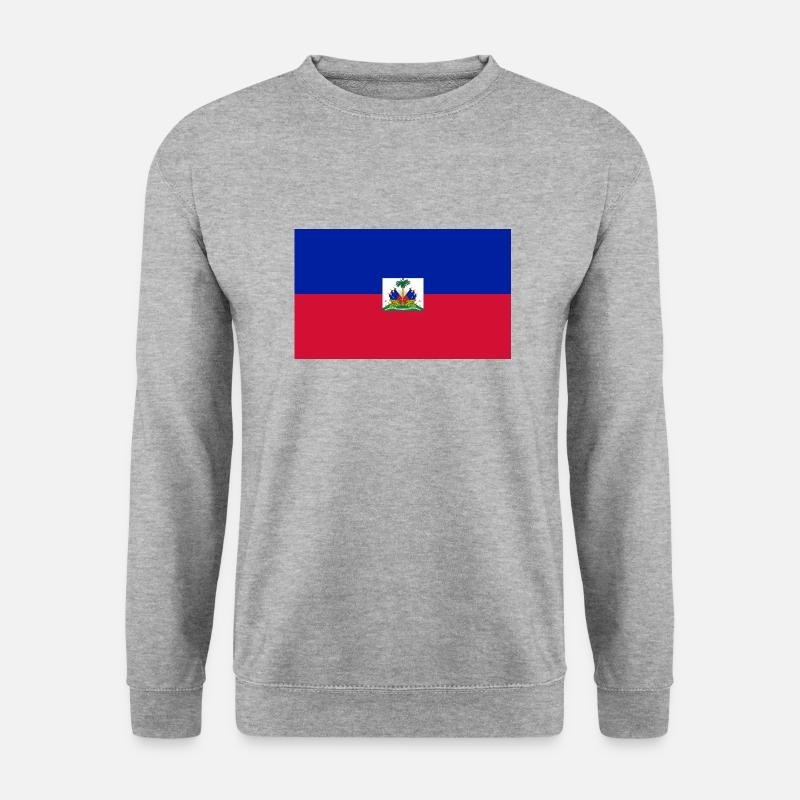 Drapeau Haiti - Unisex Pullover - Weißgrau meliert