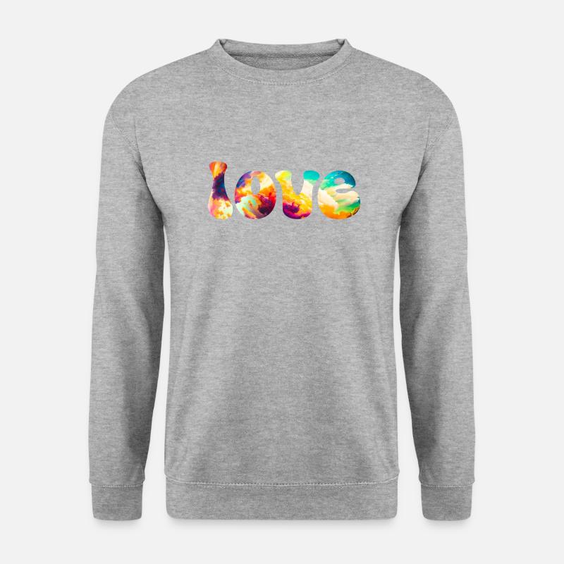 love - Unisex Pullover - Weißgrau meliert