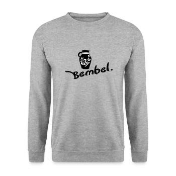 Bembel. - Das Frankfurt Original #069 #Frankfurt - Unisex Pullover - Weißgrau meliert - Vorne - Alina (178cm) & Michal (187cm)