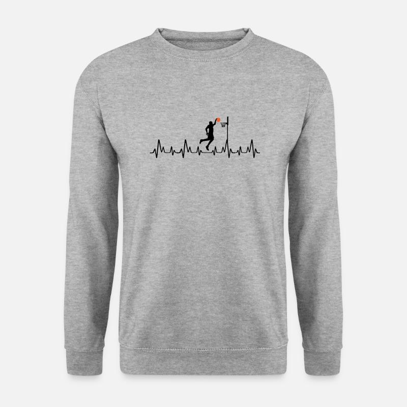 Basketball - Unisex Pullover - Weißgrau meliert