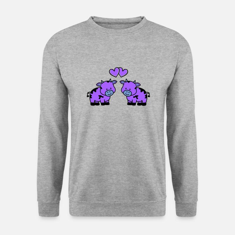 cows in love - Unisex Pullover - Weißgrau meliert