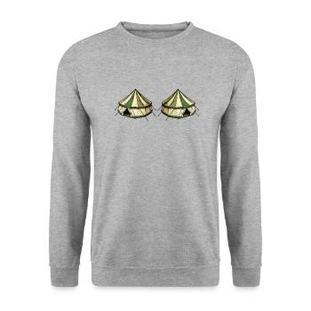 Tente 2 - Sweat-shirt Unisexe - gris chiné - Devant - Alina (178cm) & Michal (187cm)