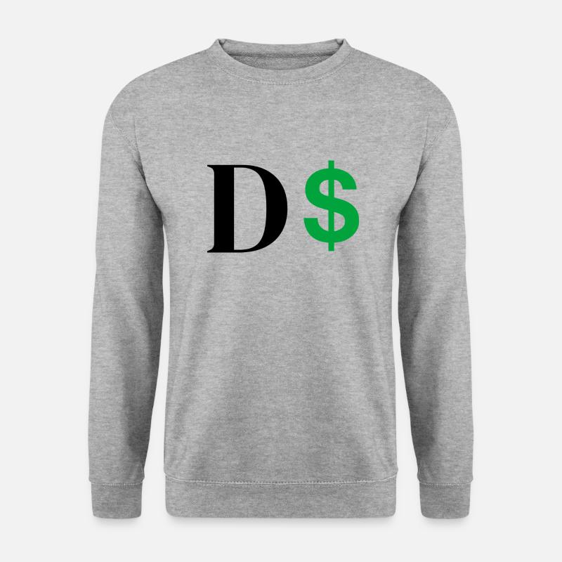Dollar-Buchstabe - Unisex Pullover - Weißgrau meliert
