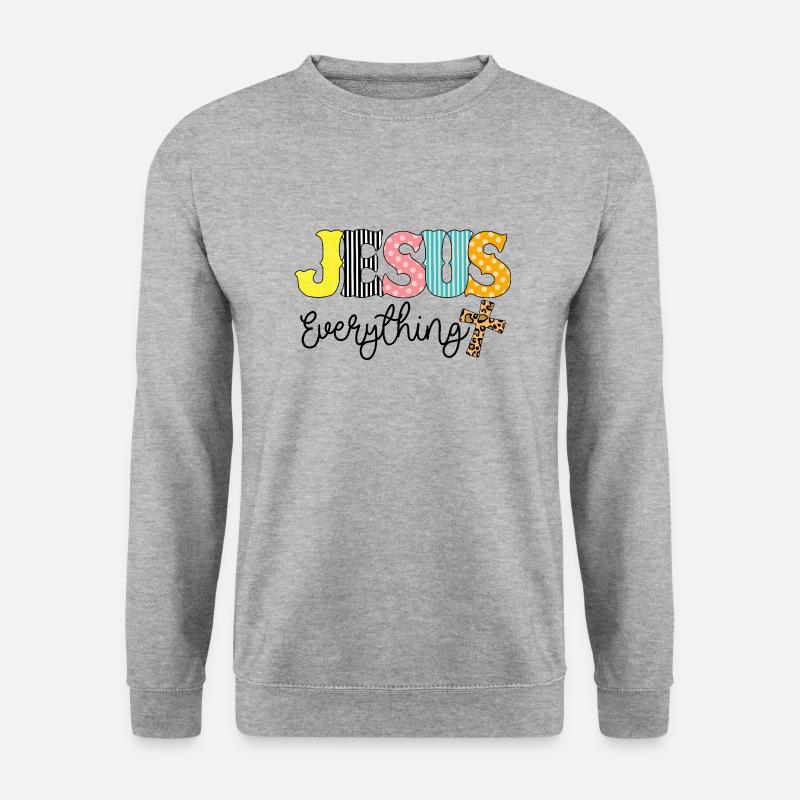 Alles Jesus - Unisex Pullover - Weißgrau meliert