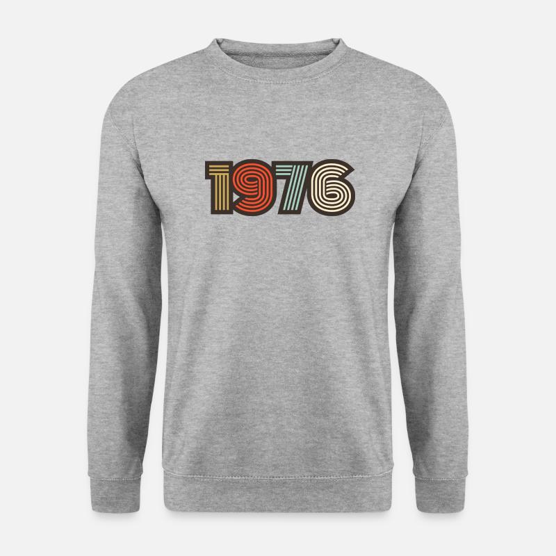 1976 Retro Jahrgang - Unisex Pullover - Weißgrau meliert