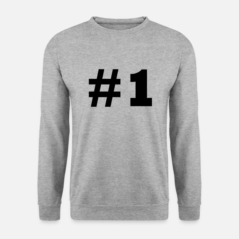 nummer 1 - Unisex Pullover - Weißgrau meliert