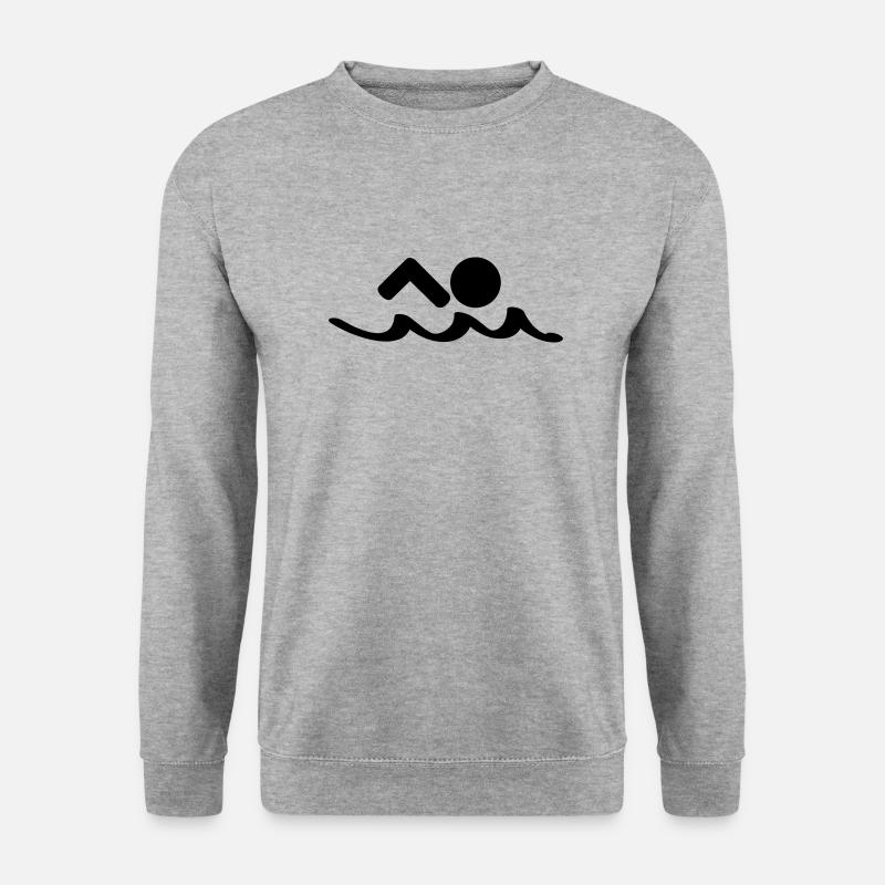 schwimmen - Unisex Pullover - Weißgrau meliert