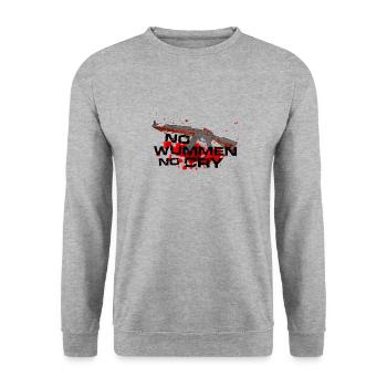 wummen - Unisex Pullover - Weißgrau meliert - Vorne - Alina (178cm) & Michal (187cm)