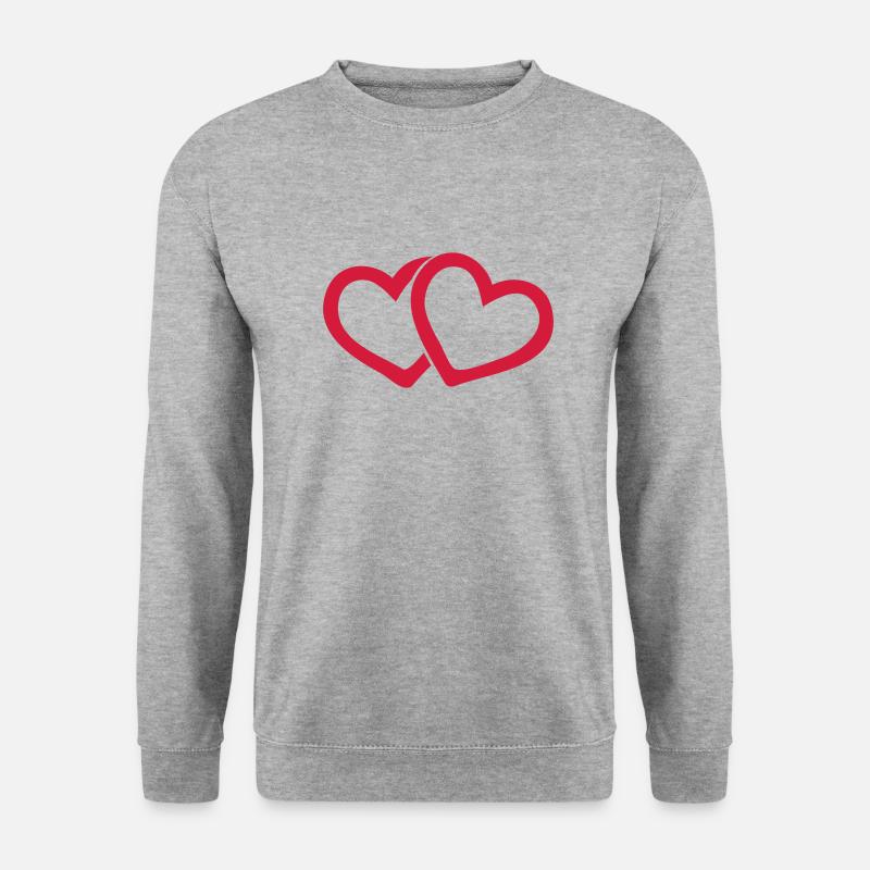 herzen - Unisex Pullover - Weißgrau meliert