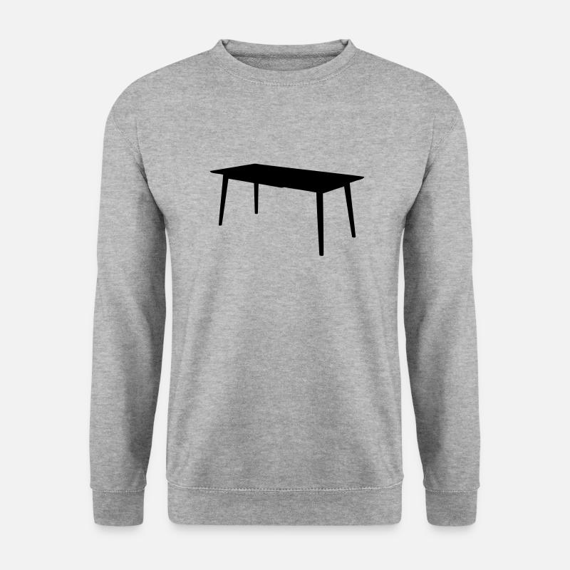 Tisch - Unisex Pullover - Weißgrau meliert