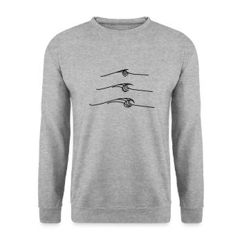 breaking wave - Unisex Pullover - Weißgrau meliert - Vorne - Alina (178cm) & Michal (187cm)