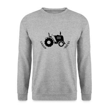 Traktor - Unisex Pullover - Weißgrau meliert - Vorne - Alina (178cm) & Michal (187cm)