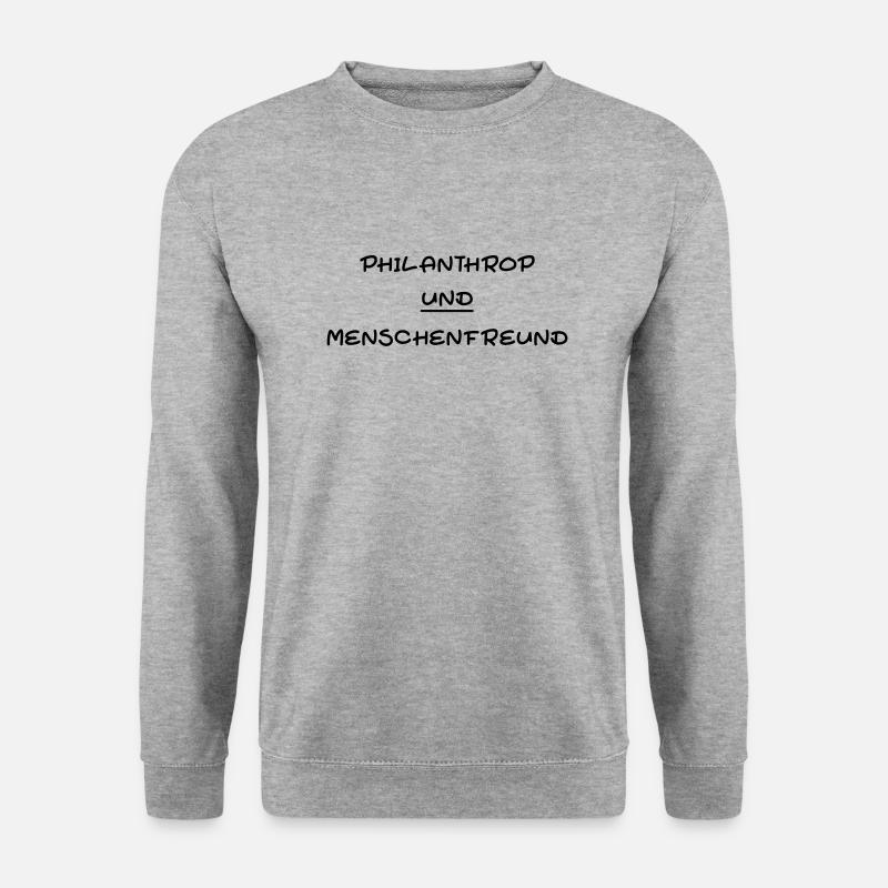 Philanthrop und Menschenfreund - Unisex Pullover - Weißgrau meliert