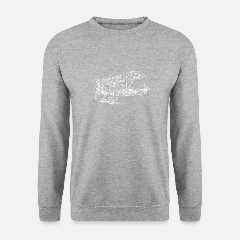 Flugzeug - Unisex Pullover - Weißgrau meliert