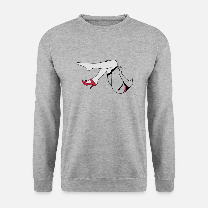 Frau Beine_d1 - Unisex Pullover - Weißgrau meliert