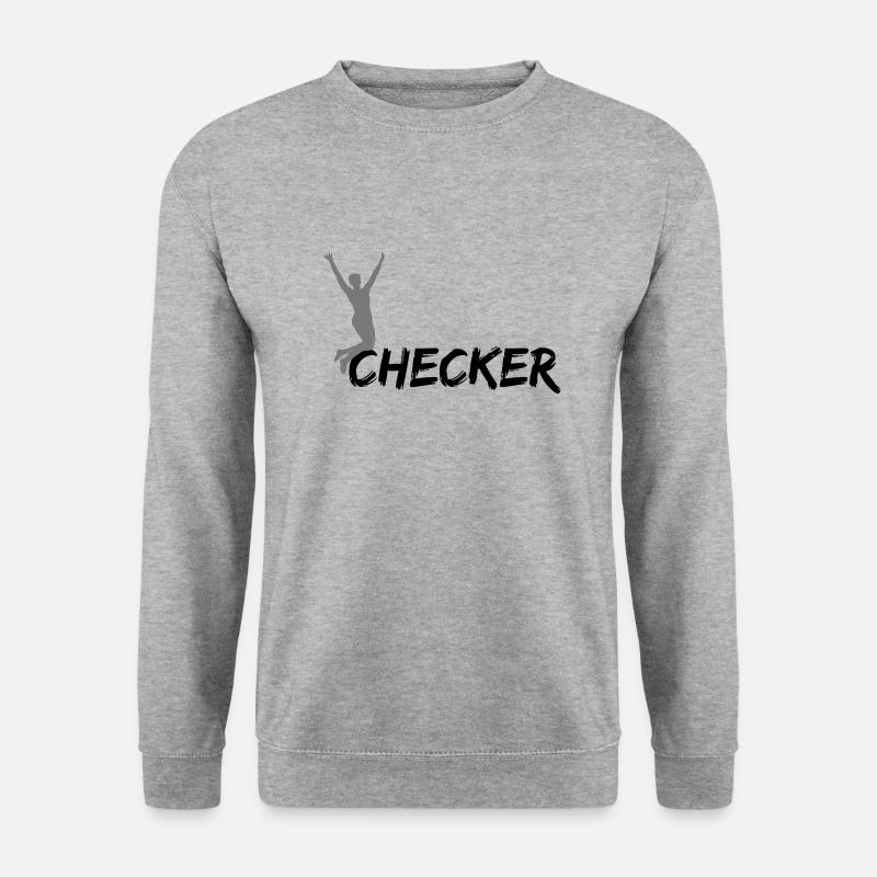 checker - Unisex Pullover - Weißgrau meliert