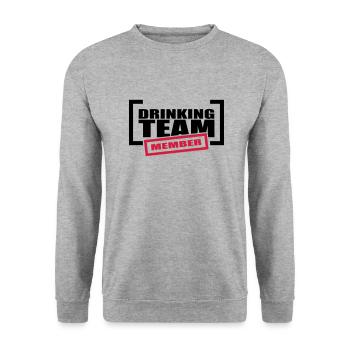 Drinking Team Member - Sweat-shirt Unisexe - gris chiné - Devant - Alina (178cm) & Michal (187cm)