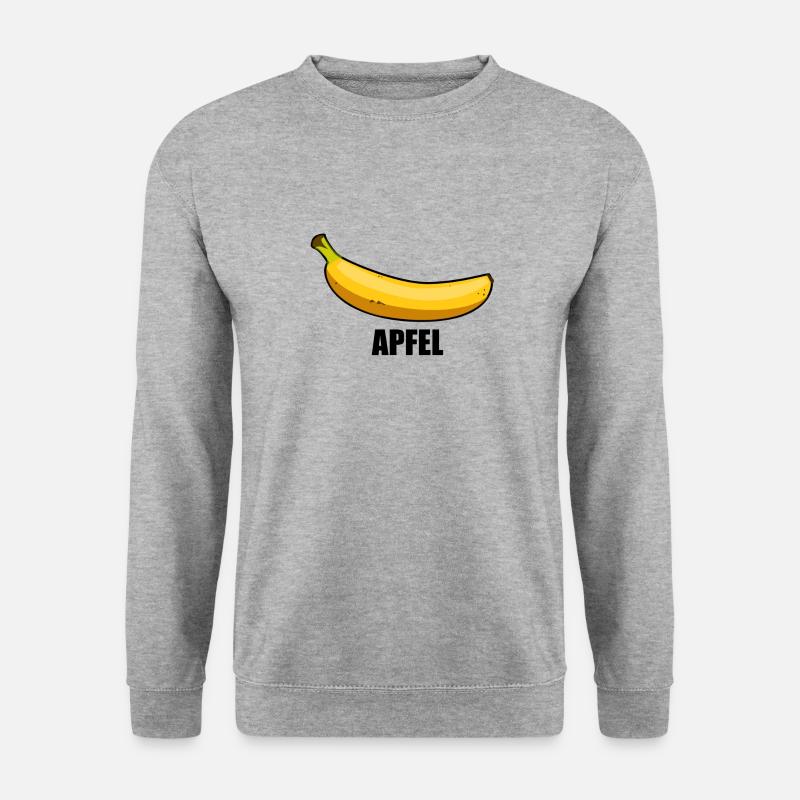 Banane/Apfel - Unisex Pullover - Weißgrau meliert
