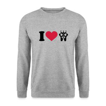 I love Ballet - Unisex Sweatshirt - salt & pepper - Front - Alina (178cm) & Michal (187cm)