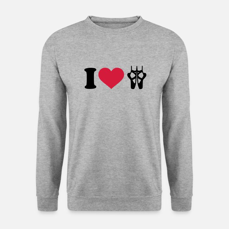 I love Ballett - Unisex Pullover - Weißgrau meliert