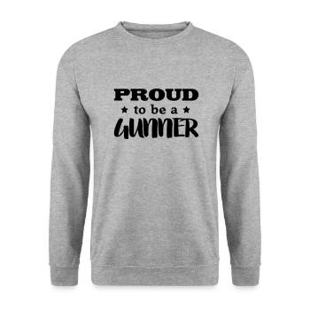 gunner proud to be - Unisex Sweatshirt - salt & pepper - Front - Alina (178cm) & Michal (187cm)