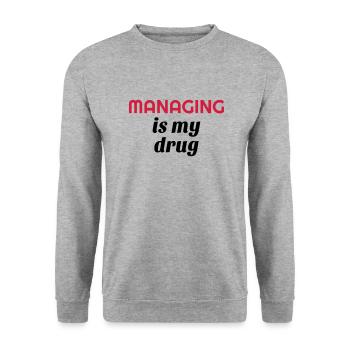 Manager Boss Chef Patron Work Job Society - Unisex Sweatshirt - salt & pepper - Front - Alina (178cm) & Michal (187cm)