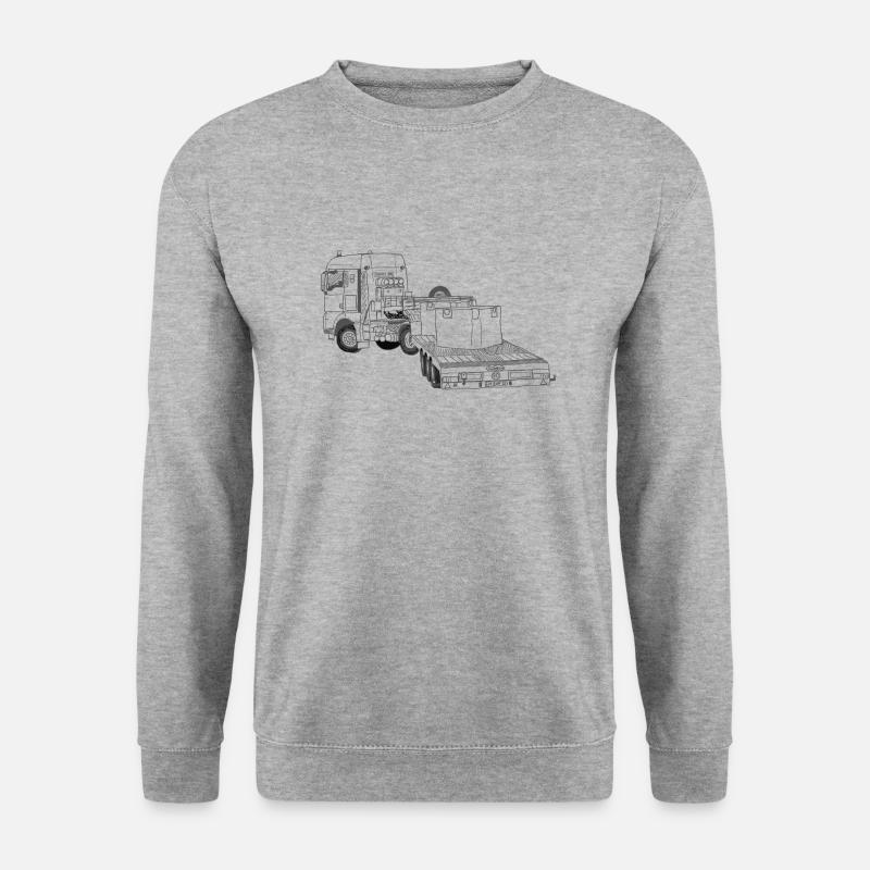 SchwerlastLKW - Unisex Pullover - Weißgrau meliert