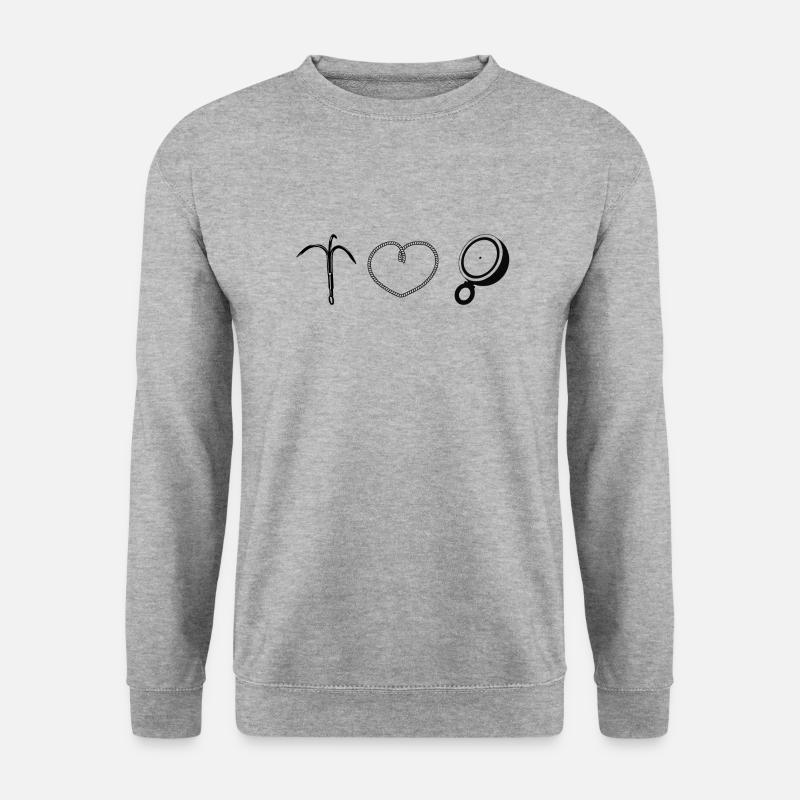 Ich mag Magnetfischen - Unisex Pullover - Weißgrau meliert