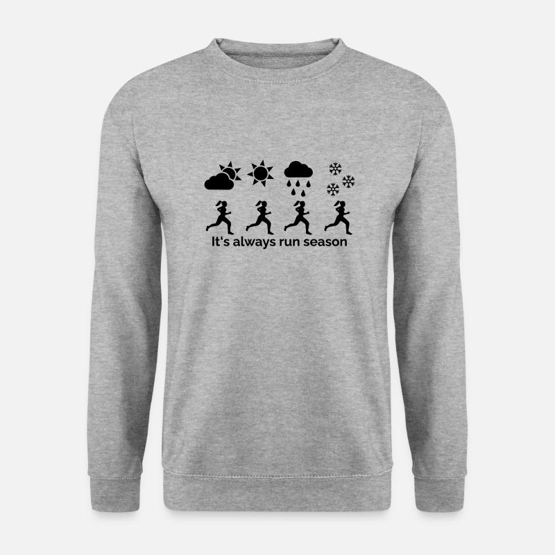 It's always run season - Unisex Pullover - Weißgrau meliert