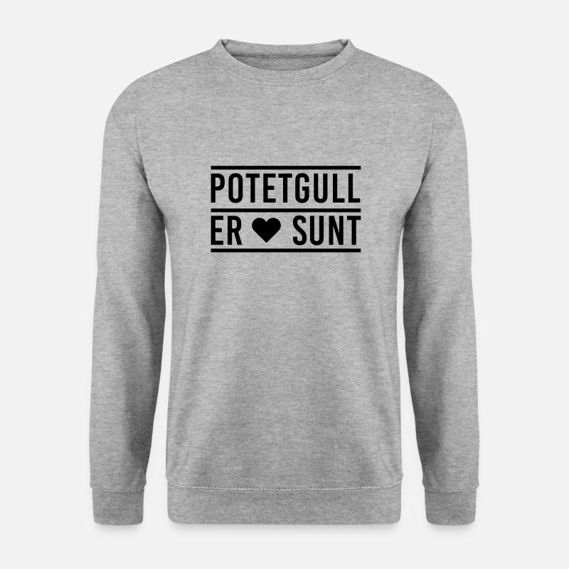 Kartoffelchips sind gesund - Unisex Pullover - Weißgrau meliert