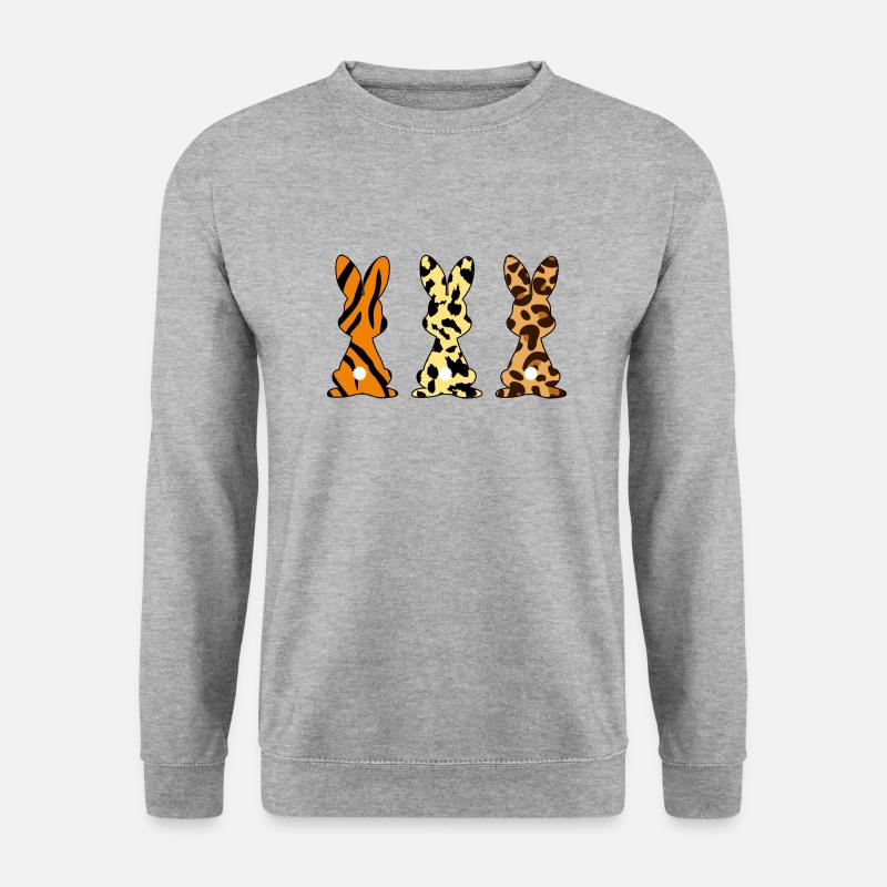 Lustige Osterhasen - Unisex Pullover - Weißgrau meliert