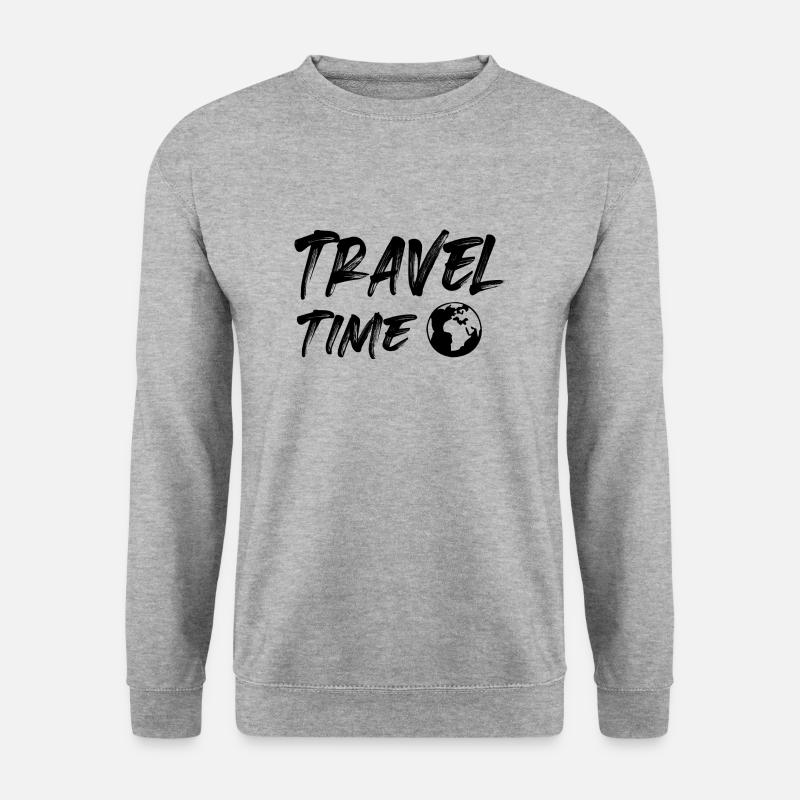 travel time - Unisex Pullover - Weißgrau meliert