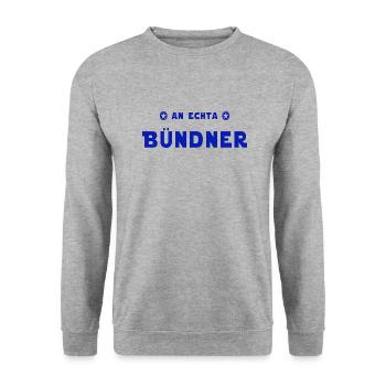 bündner - Unisex Pullover - Weißgrau meliert - Vorne - Alina (178cm) & Michal (187cm)