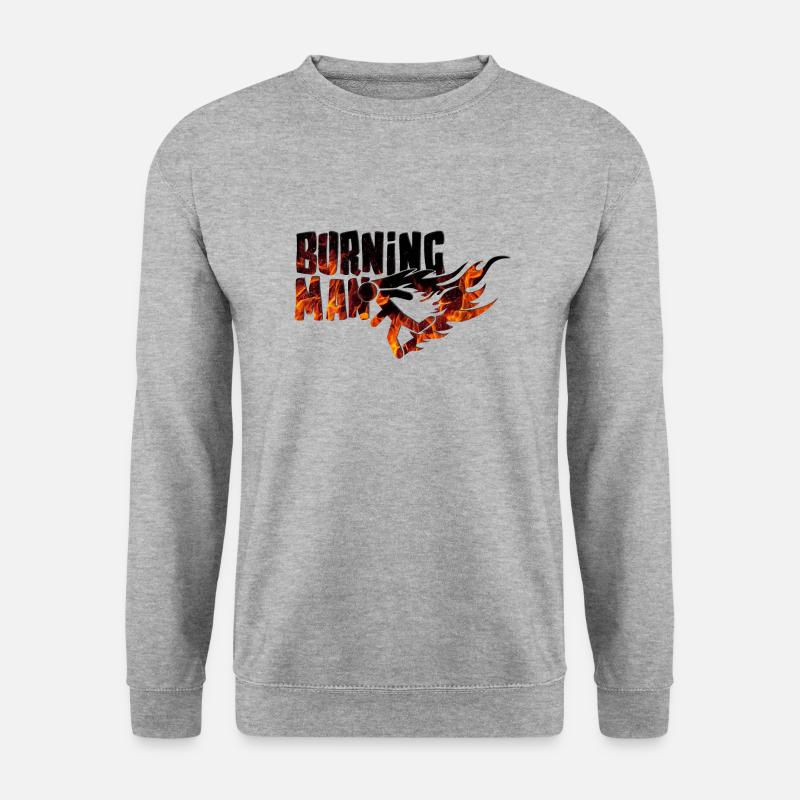 Burning Man - Unisex Pullover - Weißgrau meliert