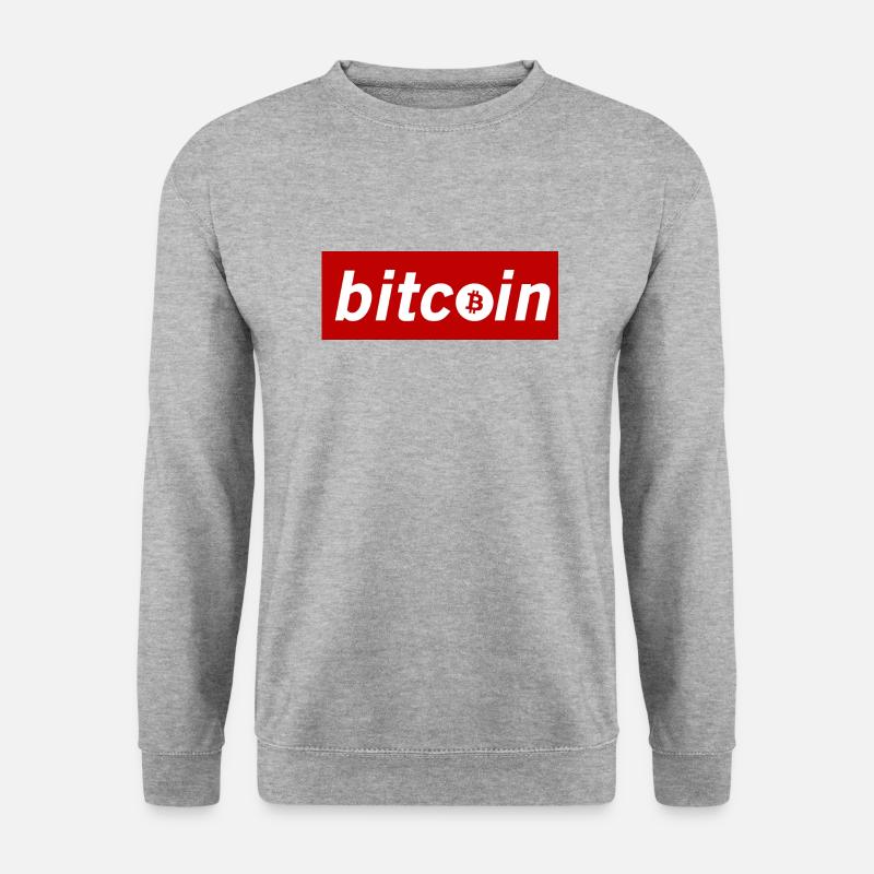 bitcoin - Bitcoin Logo Rot - Unisex Pullover - Weißgrau meliert