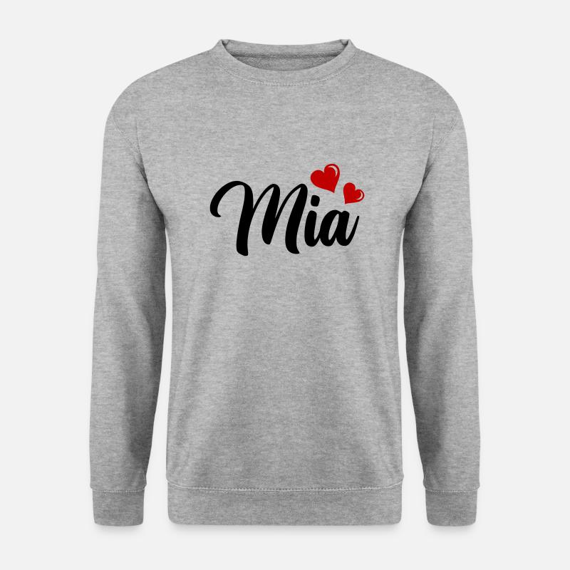 Mia - Unisex Pullover - Weißgrau meliert