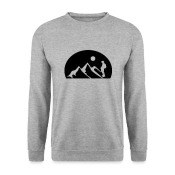 escalade - Sweat-shirt Unisexe - gris chiné - Devant - Alina (178cm) & Michal (187cm)