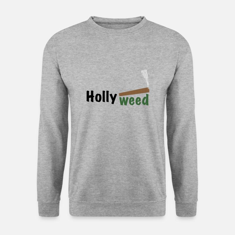 HollyWeed dark - Unisex Pullover - Weißgrau meliert