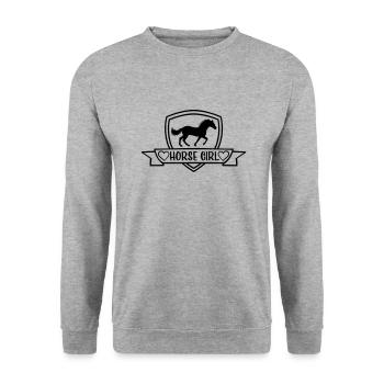 Citation de fille de cheval disant - Sweat-shirt Unisexe - gris chiné - Devant - Alina (178cm) & Michal (187cm)