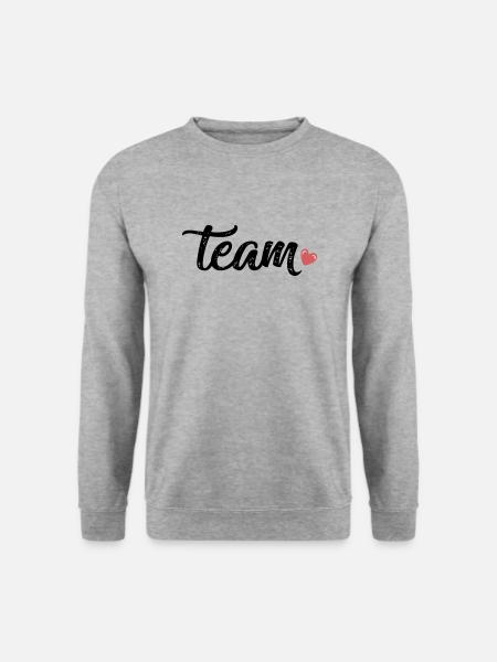 team herz - Unisex Pullover - Weißgrau meliert