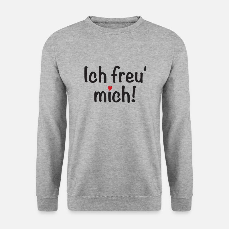 Ich freu' mich! - Unisex Pullover - Weißgrau meliert
