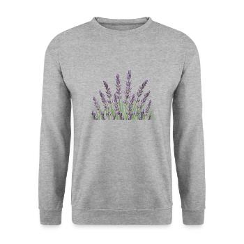 Lavendelhalme Lavendel - Unisex Pullover - Weißgrau meliert - Vorne - Alina (178cm) & Michal (187cm)