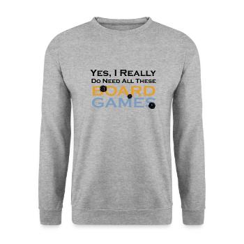 boardgame chess backgammon game night - Unisex Pullover - Weißgrau meliert - Vorne - Alina (178cm) & Michal (187cm)