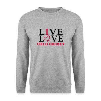 Hockey Field Hockey Hockey Love Hockey Players - Unisex Sweatshirt - salt & pepper - Front - Alina (178cm) & Michal (187cm)