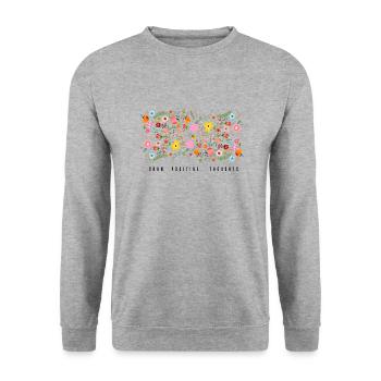 Grow positive thoughts - Unisex Sweatshirt - salt & pepper - Front - Alina (178cm) & Michal (187cm)