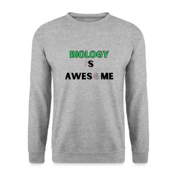 Biology is awesome - Unisex Pullover - Weißgrau meliert - Vorne - Alina (178cm) & Michal (187cm)