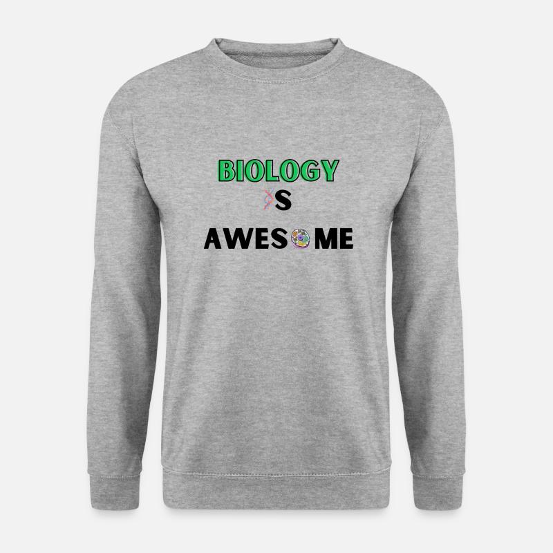 Biology is awesome - Unisex Pullover - Weißgrau meliert