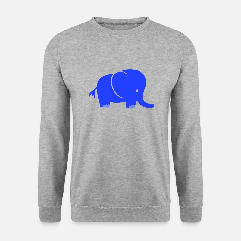 elefant - Unisex Pullover - Weißgrau meliert