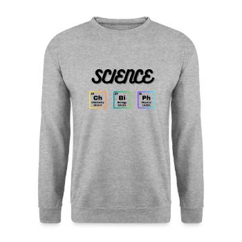 Science Wissenschaft - Unisex Pullover - Weißgrau meliert - Vorne - Alina (178cm) & Michal (187cm)